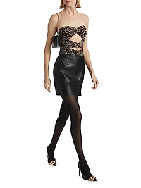 Dressler Leopard Cut-Out Strapless Top