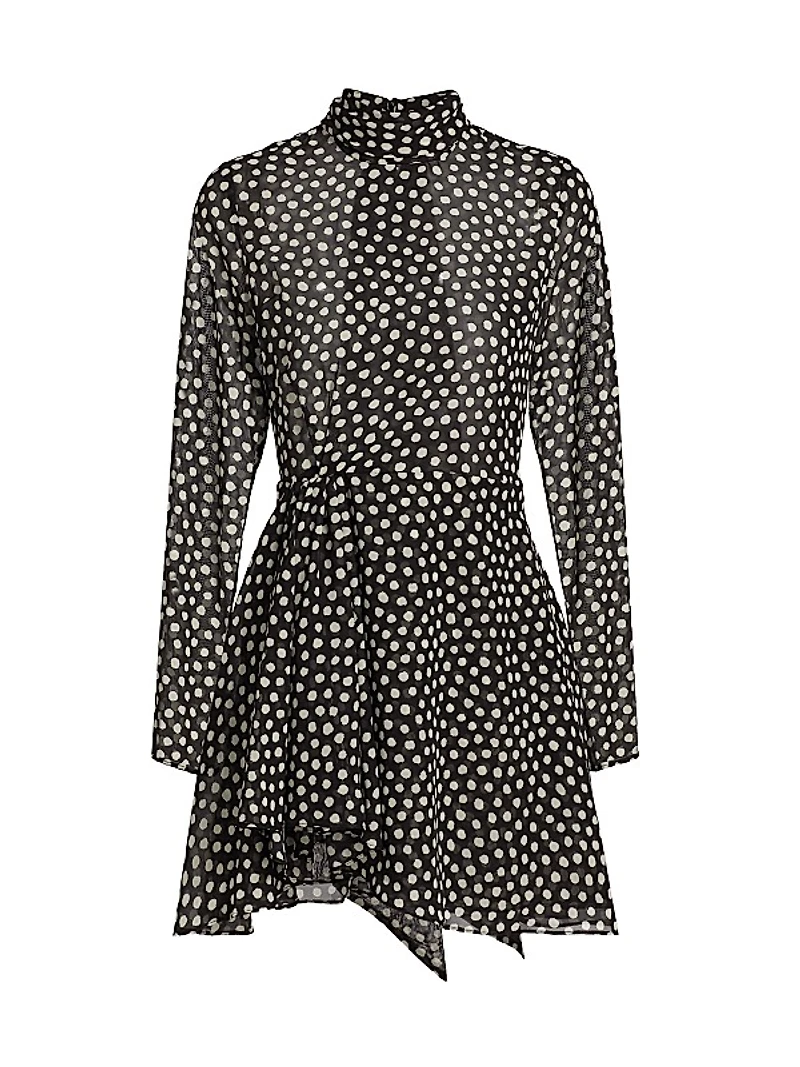 Carlotta Polka Dot Tie Minidress