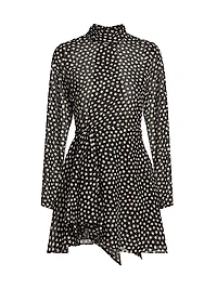 Carlotta Polka Dot Tie Minidress