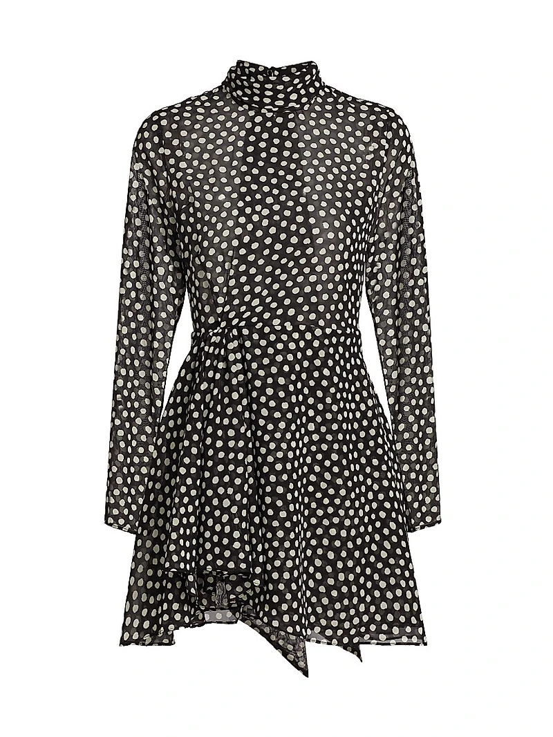 Carlotta Polka Dot Tie Minidress