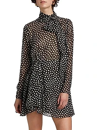Carlotta Polka Dot Tie Minidress