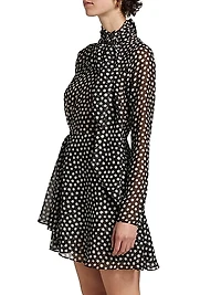Carlotta Polka Dot Tie Minidress