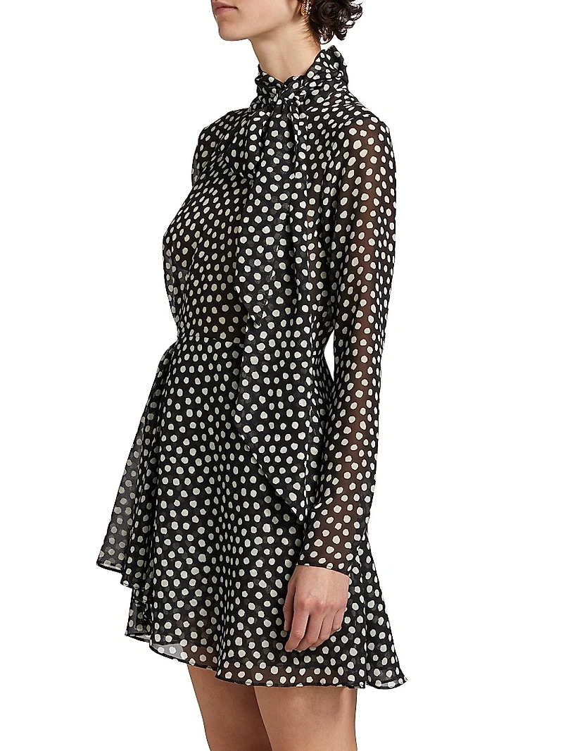 Carlotta Polka Dot Tie Minidress