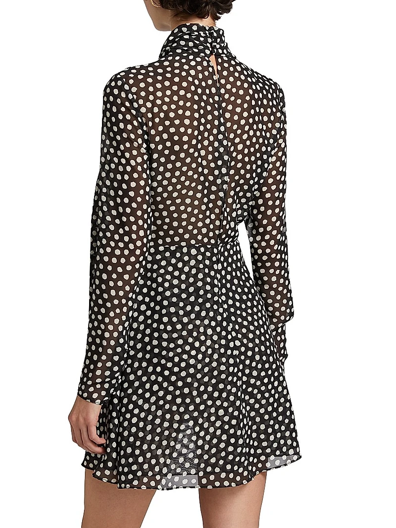 Carlotta Polka Dot Tie Minidress