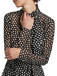 Carlotta Polka Dot Tie Minidress