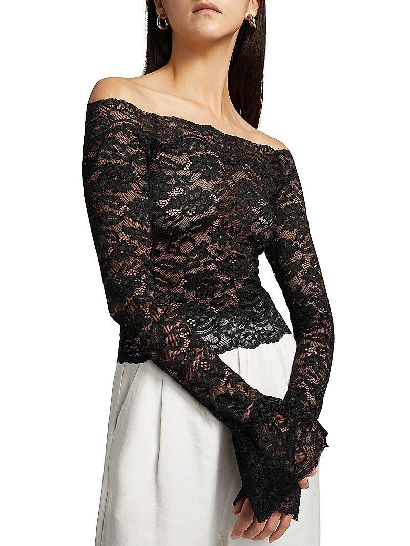 Maribeth Lace Off-The-Shoulder Top