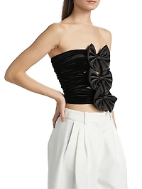 Hepburn Ruched Bow Corset Top
