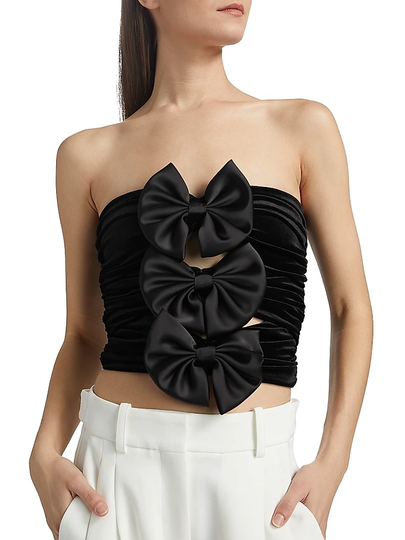 Hepburn Ruched Bow Corset Top