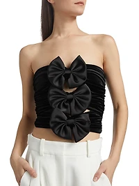 Hepburn Ruched Bow Corset Top