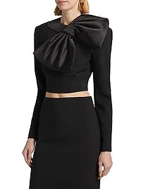 Arlet Bow Long-Sleeve Crop Top