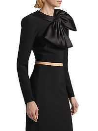 Arlet Bow Long-Sleeve Crop Top