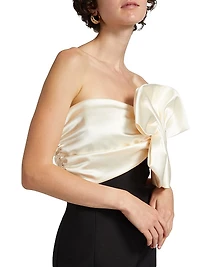 Kane Satin Bow Column Cocktail Dress