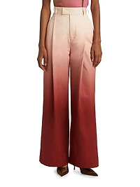 Ombré Cotton High-Rise Wide-Leg Pants