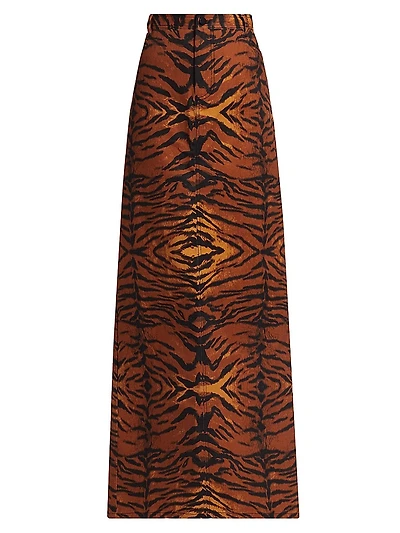 Tiger Denim Maxi Skirt