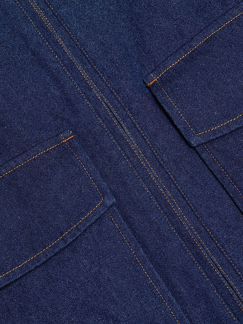 Corduroy-Collar Denim Jacket