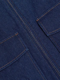 Corduroy-Collar Denim Jacket