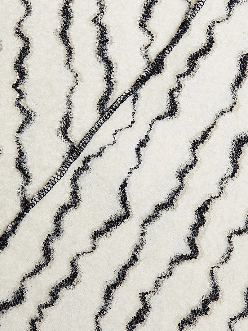 Textured Wave Sleeveless Turtleneck Top