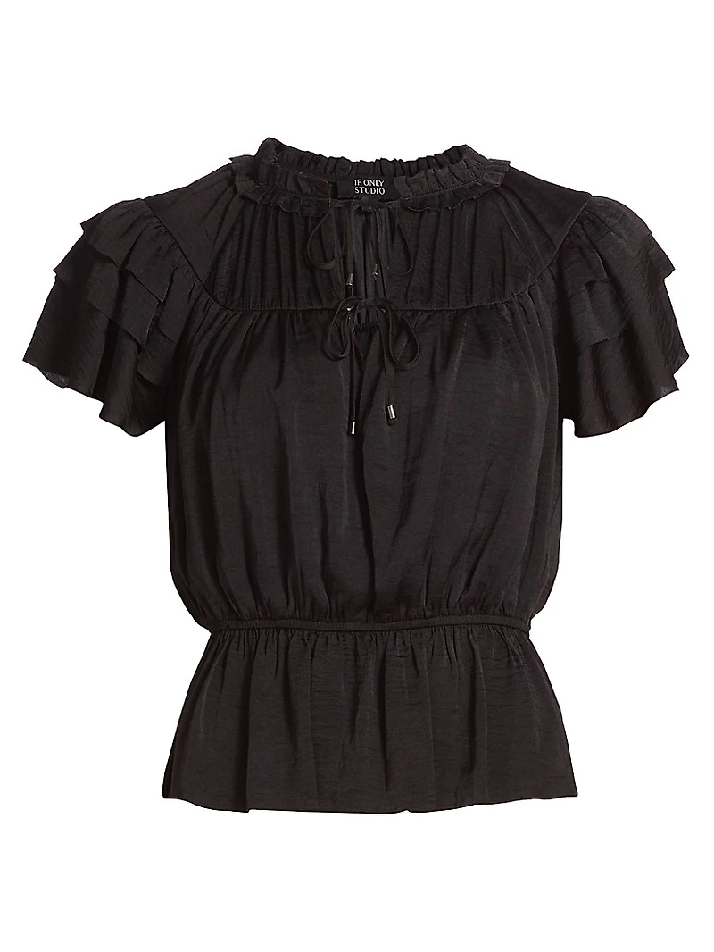 Parachute Ruffled Peplum Top