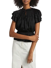 Parachute Ruffled Peplum Top