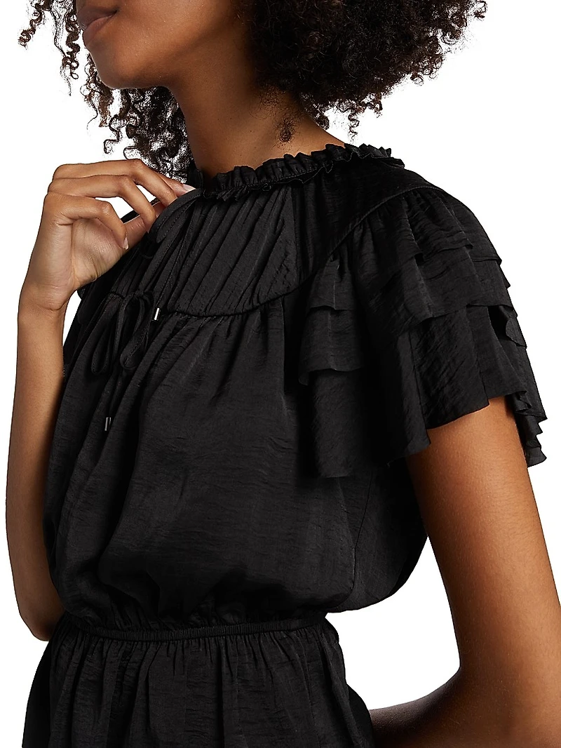 Parachute Ruffled Peplum Top