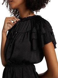 Parachute Ruffled Peplum Top