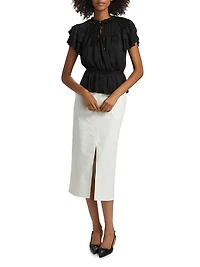 Parachute Ruffled Peplum Top