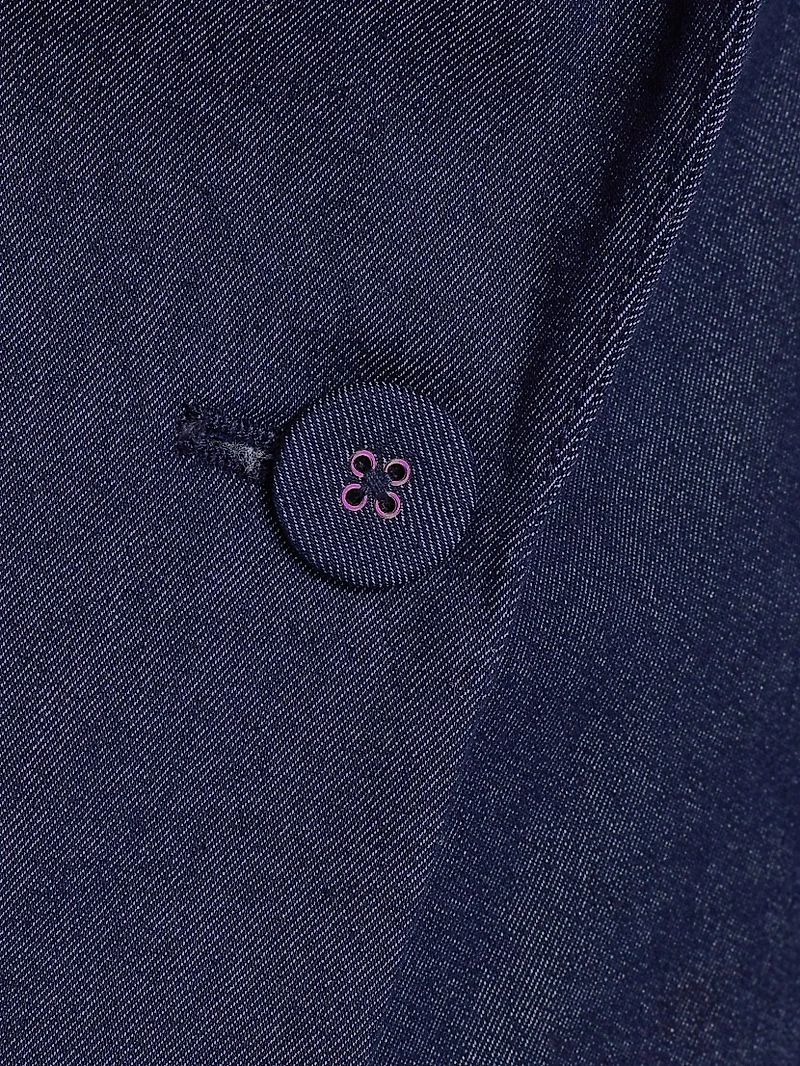 Stretch-Denim Single-Breasted Blazer