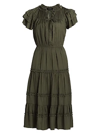 Parachute Ruffled Midi-Dress