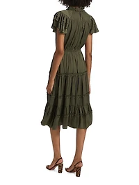 Parachute Ruffled Midi-Dress