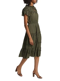 Parachute Ruffled Midi-Dress