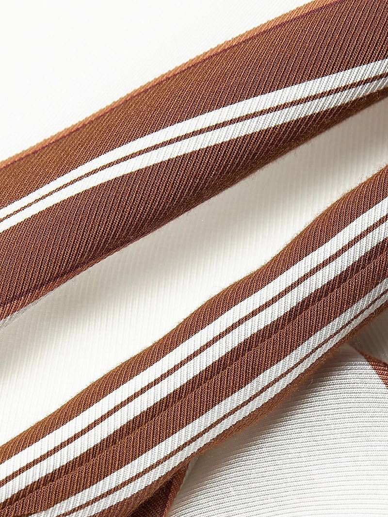 Striped Crepe Midi Shirtdress