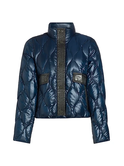 Onion Contrast-Trim Down Jacket