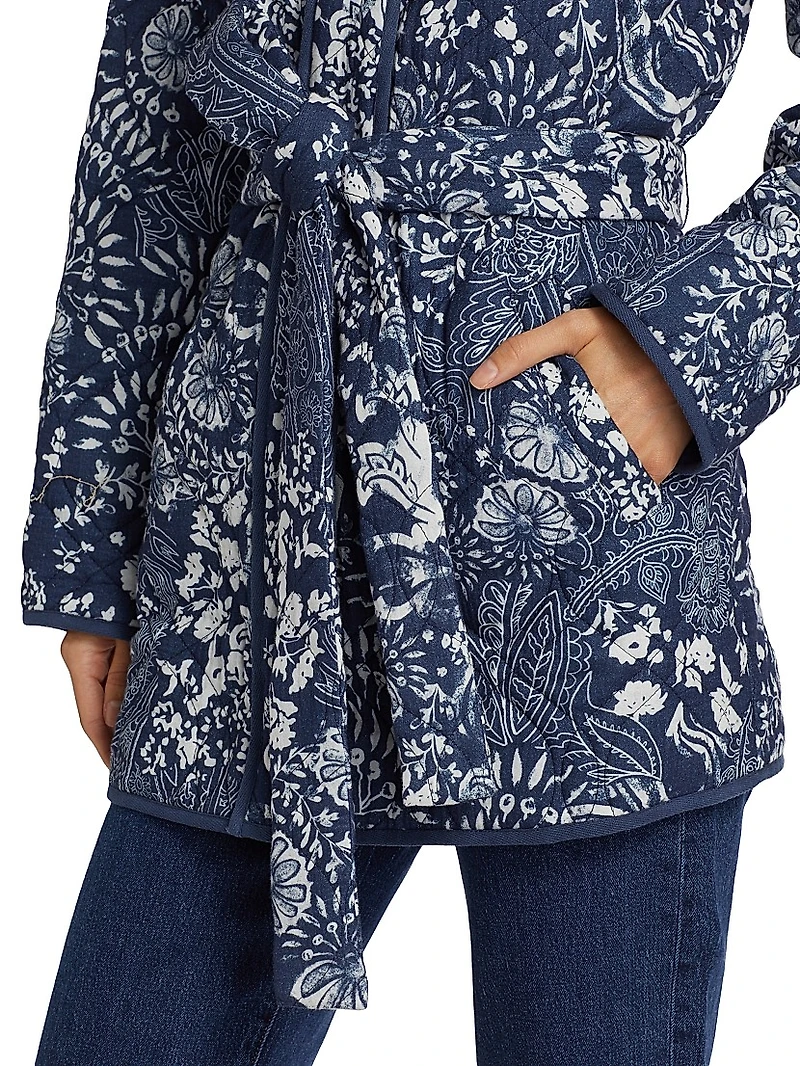 Paisley Cotton Tie-Waist Jacket