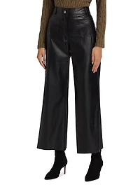 Faux Leather Wide-Leg Pants
