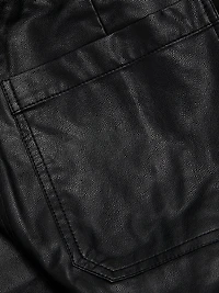 Faux Leather Wide-Leg Pants