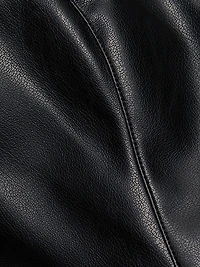 Faux-Leather Mini Shirtdress