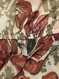 Floral Ruffled Short-Sleeve Top