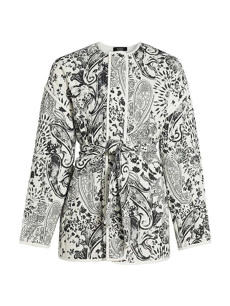 Paisley Cotton Tie-Waist Jacket