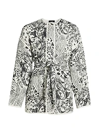 Paisley Cotton Tie-Waist Jacket