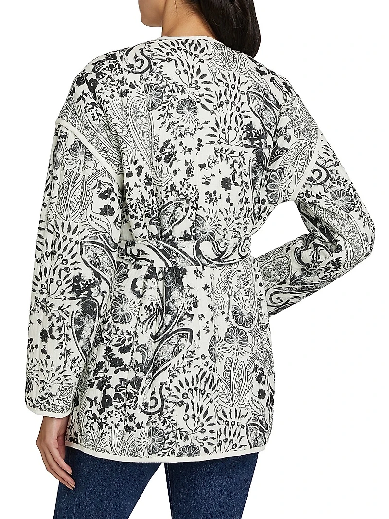 Paisley Cotton Tie-Waist Jacket