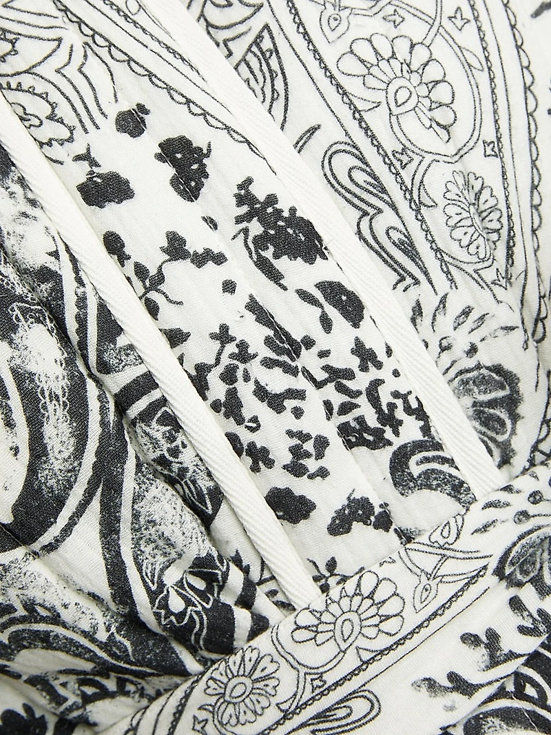 Paisley Cotton Tie-Waist Jacket