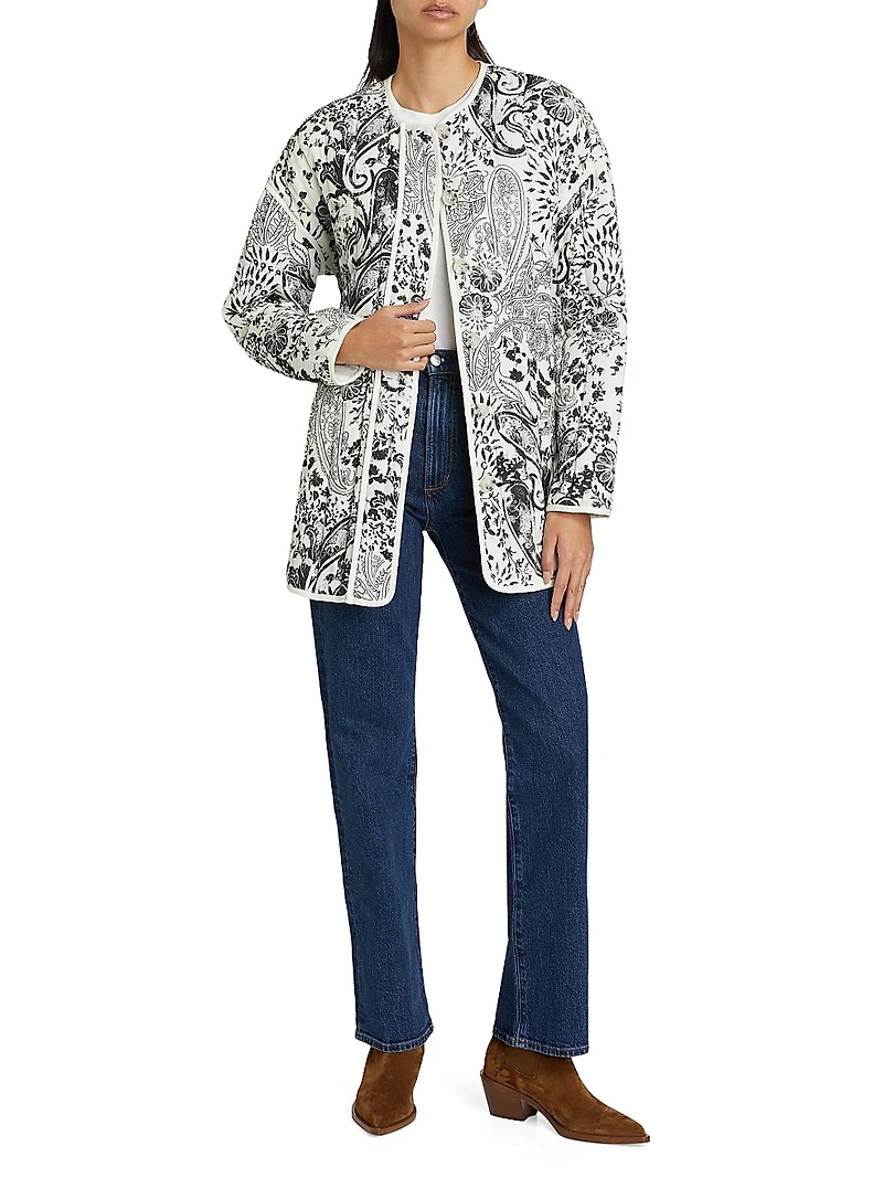 Paisley Cotton Tie-Waist Jacket