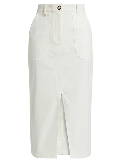 Stretch Corduroy Midi-Skirt