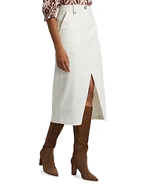 Stretch Corduroy Midi-Skirt