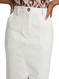 Stretch Corduroy Midi-Skirt