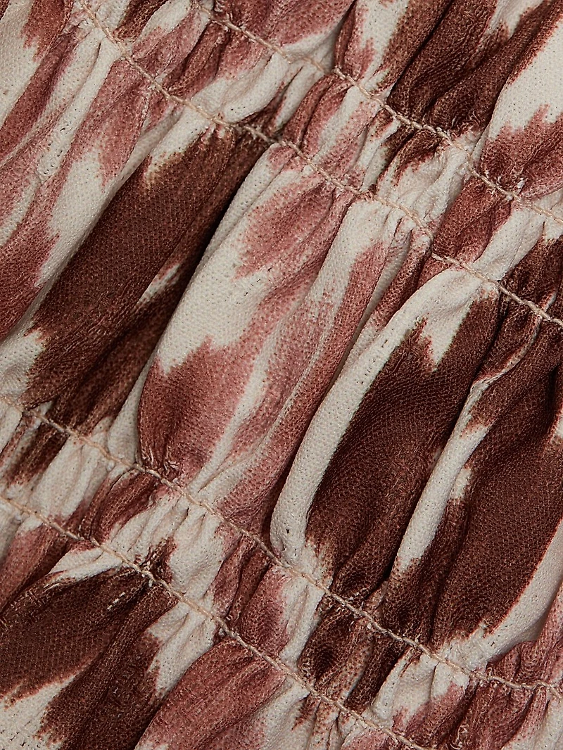 Ikat Smocked-Waist Minidress