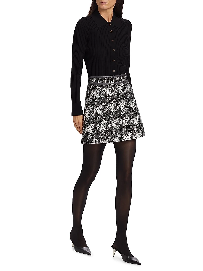 Two-Tone A-Line Miniskirt