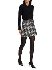 Two-Tone A-Line Miniskirt