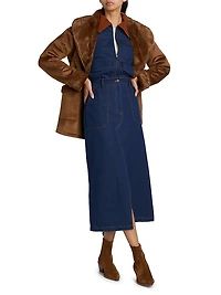 Belted Faux-Shearling Coat