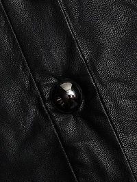 Faux-Leather Button-Front Shirt